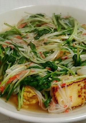 水菜とカニカマ餡の焼き厚揚げ-レシピのメイン写真