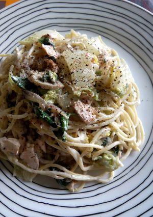 白菜と鮭のクリームパスタ-レシピのメイン写真