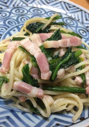 ベーコンとほうれん草のマヨ醤油パスタ-レシピのメイン写真