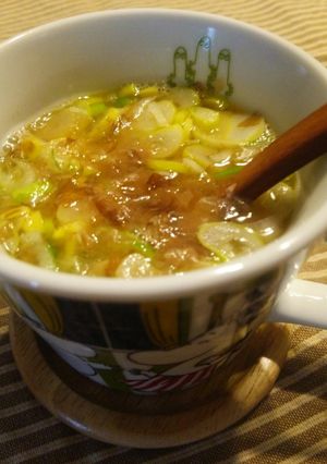 風邪！葱･おかか･味噌deぞうさん湯♪-レシピのメイン写真
