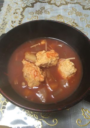 万能鶏団子(トマトスープに入れて)-レシピのメイン写真