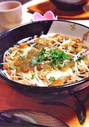 キノコともずくのお蕎麦で食べ過ぎ防止！-レシピのメイン写真