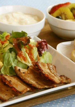 燻豚バラの朝食プレート-レシピのメイン写真