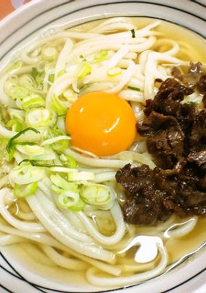肉月見うどん-レシピのメイン写真