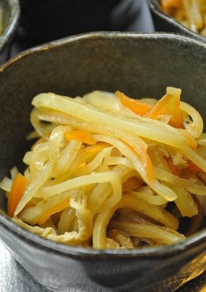 大根の皮de切り干し大根（風）煮物-レシピのメイン写真