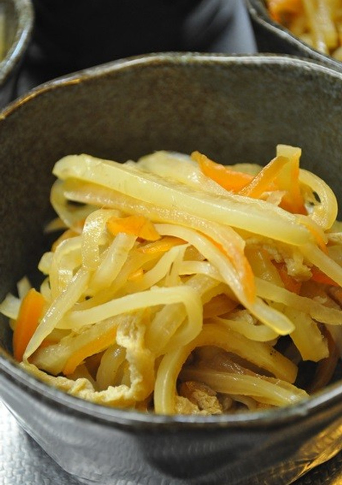 大根の皮de切り干し大根（風）煮物-レシピのメイン写真