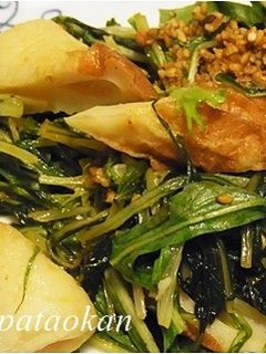 簡単1品♪水菜とチクワのピリ辛炒め-レシピのメイン写真