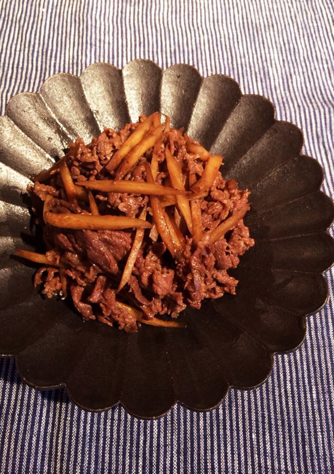 牛肉とごぼうの炒め煮-レシピのメイン写真