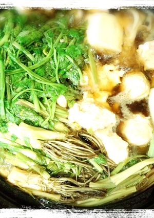 コリコリ鶏つくねとセリのヘルシー鍋-レシピのメイン写真