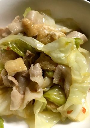 メモ　豚肉　キャベツ　薄揚げ-レシピのメイン写真