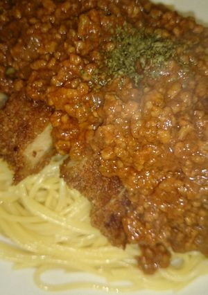 ボリュ~ミ~とんかつミートソースパスタ★-レシピのメイン写真