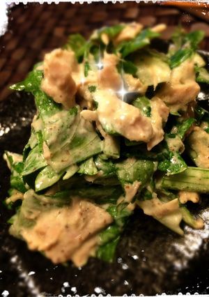 セロリの葉のツナマヨマスタード和え-レシピのメイン写真