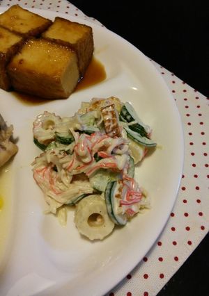きゅうりとカニカマ、竹輪のサラダ-レシピのメイン写真