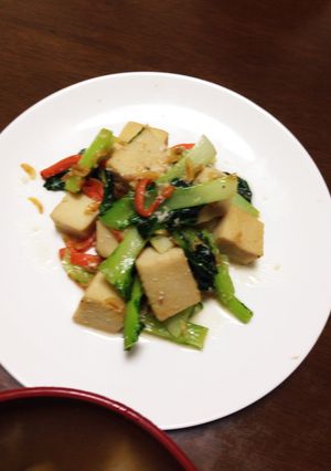 ご飯がススム！高野豆腐の塩麹炒め-レシピのメイン写真