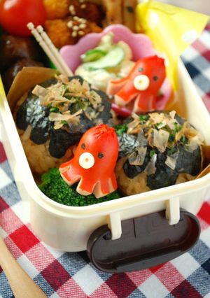 簡単キャラ弁☆たこ焼きおにぎり弁当-レシピのメイン写真