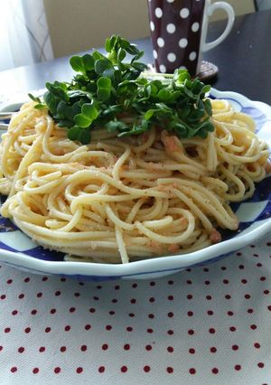 お皿１つde 生たらこﾊﾟｽﾀ☆-レシピのメイン写真