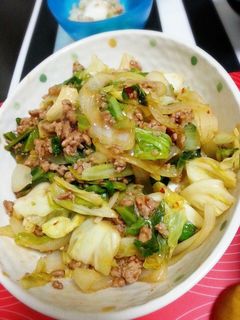 キャベツと挽き肉の甘辛炒め-レシピのメイン写真