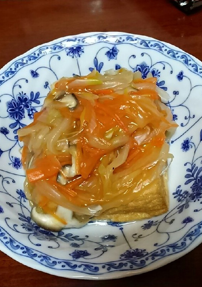 レンジで簡単厚揚げのたっぷり野菜あんかけ-レシピのメイン写真
