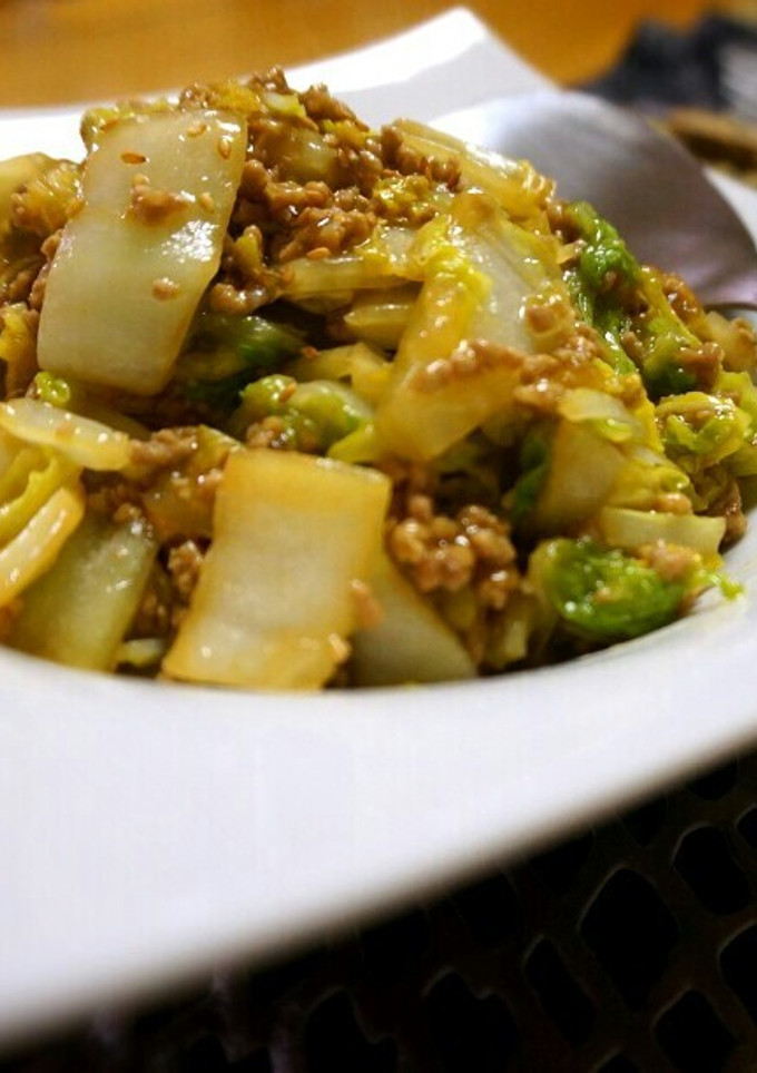 はやっうまっ☆白菜と豚ひき肉の簡単炒め-レシピのメイン写真