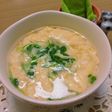 収穫した豆苗でトロトロスープ