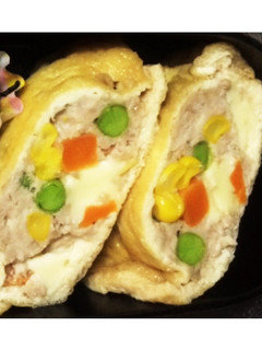 鳥ひき肉の巾着煮(しのだ煮)-レシピのメイン写真