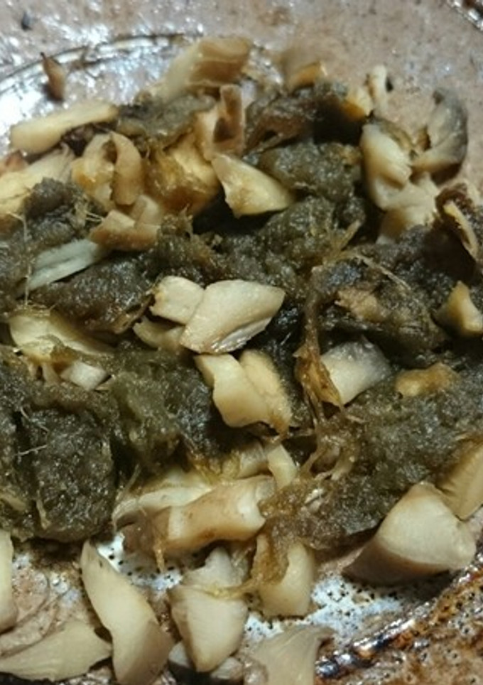 ヒラタケとトロロ昆布の焼き和え（新食感）-レシピのメイン写真