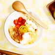 なんちゃってクリチと沢庵のおかゆ。