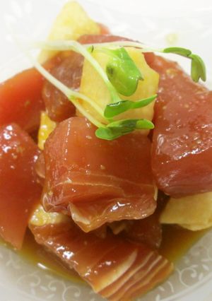 マグロと長芋の黄身醤油和え-レシピのメイン写真