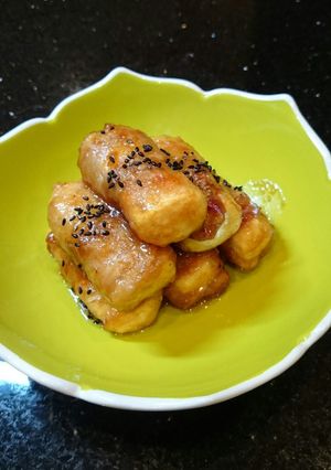 豚バラの肉巻き豆腐♥ウマウマ節約レシピ-レシピのメイン写真