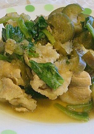 豚肉と茄子とほうれん草の生姜煮!!!-レシピのメイン写真