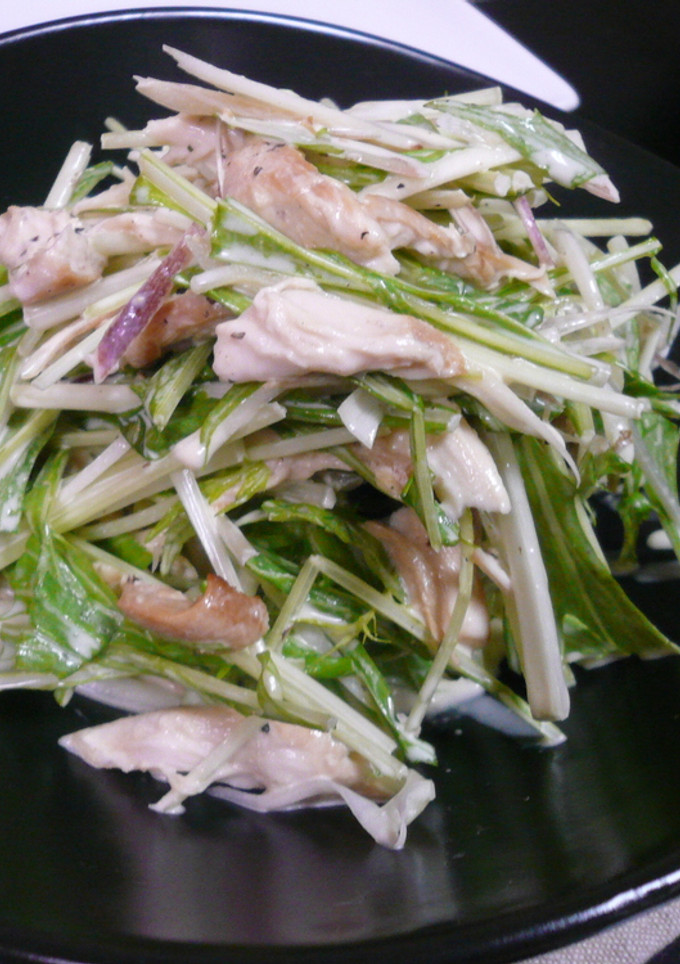 鶏ささみと香味野菜のマヨわさびサラダ♪-レシピのメイン写真