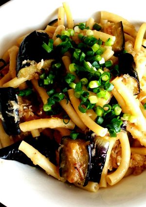 辛くて残した大根おろしと茄子のパスタ-レシピのメイン写真