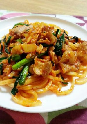 豚キムチ焼きうどん-レシピのメイン写真