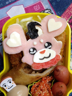 妖怪ウォッチ キャラ弁 ズキュキュンタ-レシピのメイン写真