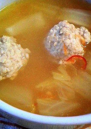 干し白菜の鶏団子スープ-レシピのメイン写真