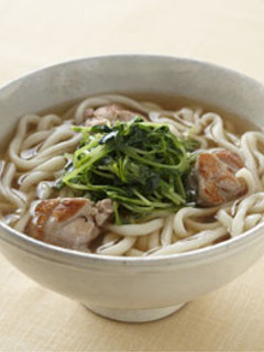 鶏うどん 豆苗のせ-レシピのメイン写真