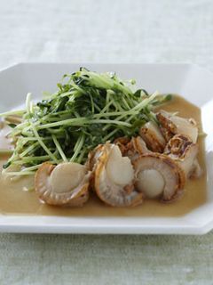 豆苗とホタテのレモンバター炒め-レシピのメイン写真