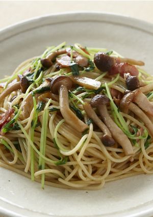 豆苗ときのこの和風パスタ-レシピのメイン写真