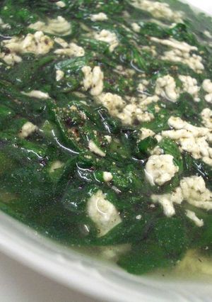 ベトナム風　春菊とひき肉のスープ-レシピのメイン写真