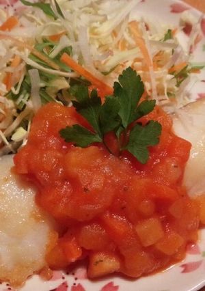塩真ダラのケチャップ野菜ソースがけ-レシピのメイン写真