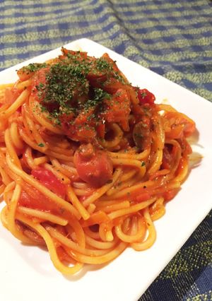 アラビアータのようなナポリタン-レシピのメイン写真