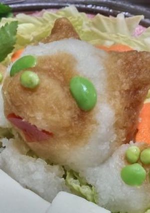 大根おろしアート・見つめられるシャム猫-レシピのメイン写真