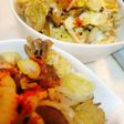まいたけと白菜と豆腐と揚げの卵とじ風