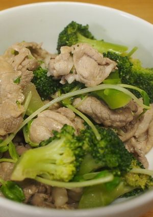 豚とブロッコリーと豆苗のヘルシー炒め♪-レシピのメイン写真