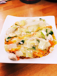 白菜や残り物野菜を使ってかた焼きそば-レシピのメイン写真