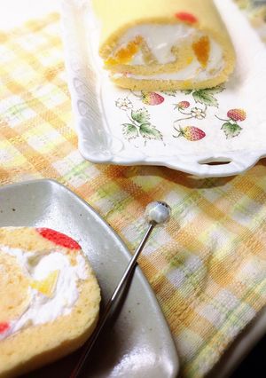 バレンタインに♡ふわふわ米粉ロールケーキ-レシピのメイン写真