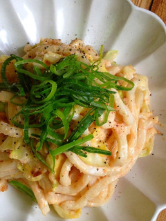 キャベツ大量!やみつき明太マヨ焼きうどん-レシピのメイン写真