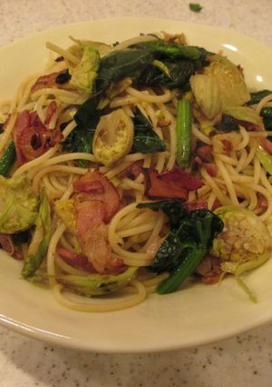 ふきのとうとベーコンのパスタ-レシピのメイン写真