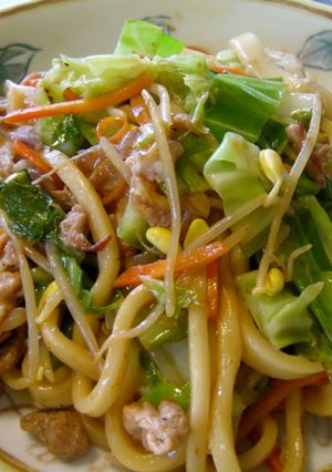 ポン酢で野菜たっぷり焼うどん-レシピのメイン写真