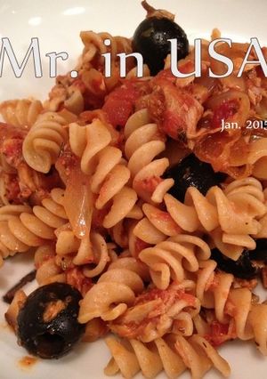 ツナ缶と黒オリーブのトマトパスタ-レシピのメイン写真